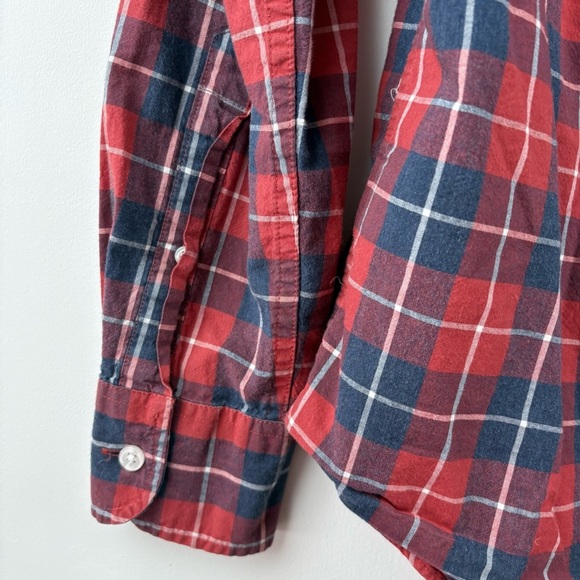 J.CREW Men's Long Sleeve Shirt Red Blue Plaid Slim Fit Button-Down Size Small - Picture 5 of 5